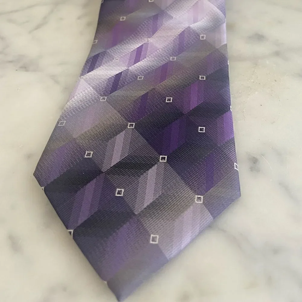 Pierre Cardin Purple Plum Bespoke Geometric Tie